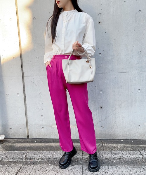 SETUP7(セットアップセブン)の「【SETUP7】ツータックストレートパンツ SCCH241(その他パンツ・レディース・ピンク/ホワイト/ブラウン/ピンク系その他2/ブラック/グレー・2/3/4)」の22枚目の写真