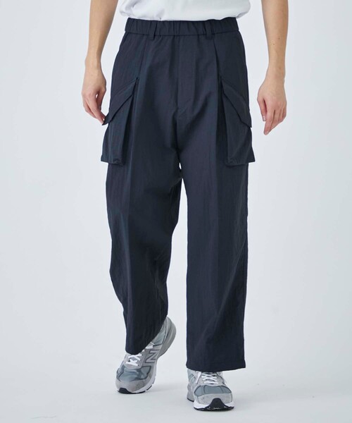 CITY TOKYO（シティトウキョウ）の「SYNTHETICスーパーワイドスラックス（スラックス・メンズ・ブラック/カーキ・1/2）」の3枚目の写真