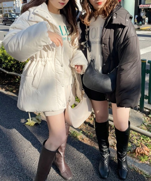 one after another NICE CLAUP(ワンアフターアナザーナイスクラップ)の「【フードの取り外し可能】マルチウェイロングダウンコート(ダウンジャケット/コート・レディース・ブラック/オフホワイト・FREE)」の5枚目の写真