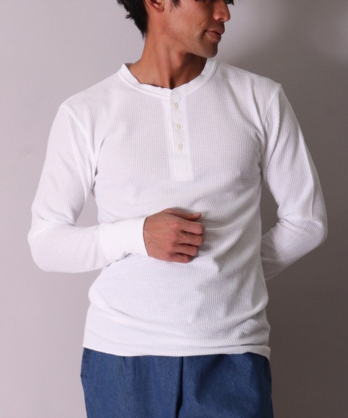 JEMORGAN(ジェーイーモーガン)の「(LK)【JEMORGAN】【パックT】ワッフル ヘンリーネック 長袖 Tシャツ(Tシャツ/カットソー・メンズ・ホワイト/ブラック/杢グレー/ナチュラル・MEDIUM/LARGE/X-LARGE)」の10枚目の写真