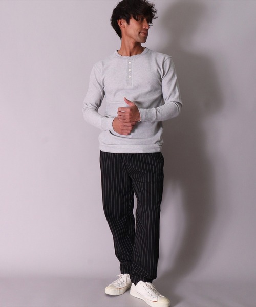 JEMORGAN(ジェーイーモーガン)の「(LK)【JEMORGAN】【パックT】ワッフル ヘンリーネック 長袖 Tシャツ(Tシャツ/カットソー・メンズ・ホワイト/ブラック/杢グレー/ナチュラル・MEDIUM/LARGE/X-LARGE)」の13枚目の写真
