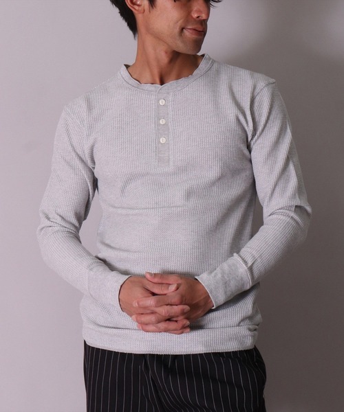 JEMORGAN(ジェーイーモーガン)の「(LK)【JEMORGAN】【パックT】ワッフル ヘンリーネック 長袖 Tシャツ(Tシャツ/カットソー・メンズ・ホワイト/ブラック/杢グレー/ナチュラル・MEDIUM/LARGE/X-LARGE)」の14枚目の写真