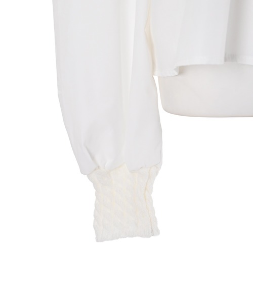 Narcissus(ナルシス)の「【WEBSTORE 限定商品】ニットフリルドッキングシャツ(シャツ/ブラウス・レディース・ブラック/ホワイト・FREE)」の10枚目の写真
