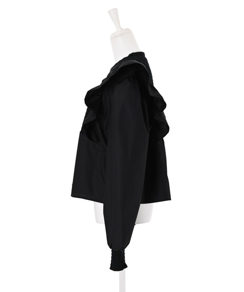 Narcissus(ナルシス)の「【WEBSTORE 限定商品】ニットフリルドッキングシャツ(シャツ/ブラウス・レディース・ブラック/ホワイト・FREE)」の12枚目の写真