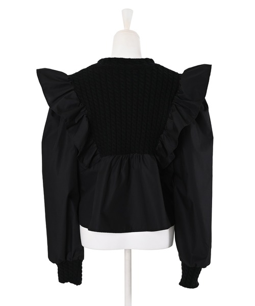 Narcissus(ナルシス)の「【WEBSTORE 限定商品】ニットフリルドッキングシャツ(シャツ/ブラウス・レディース・ブラック/ホワイト・FREE)」の13枚目の写真