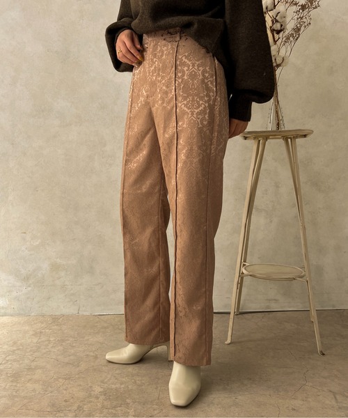 apres jour clair（アプレジュールクレア）の「【apres jour clair】ジャガードパンツ【ZOZOTOWN限定アイテム】（その他パンツ・レディース・ブラウン系その他/ベージュ・SMALL/X-LARGE/MEDIUM）」の3枚目の写真