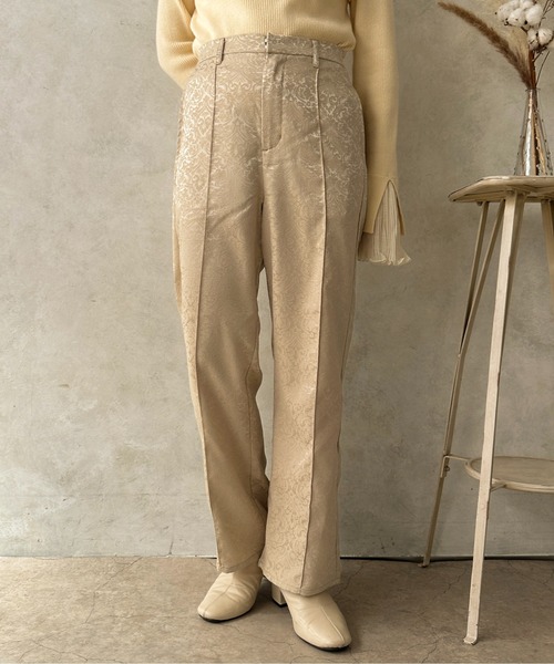 apres jour clair（アプレジュールクレア）の「【apres jour clair】ジャガードパンツ【ZOZOTOWN限定アイテム】（その他パンツ・レディース・ブラウン系その他/ベージュ・SMALL/X-LARGE/MEDIUM）」の6枚目の写真