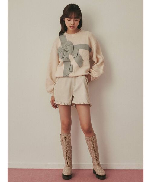 merry jenny(メリージェニー)の「プレゼントリボンニット(ニット/セーター・レディース・アイボリー/ボルドー・FREE)」の8枚目の写真