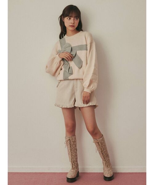 merry jenny(メリージェニー)の「プレゼントリボンニット(ニット/セーター・レディース・アイボリー/ボルドー・FREE)」の10枚目の写真