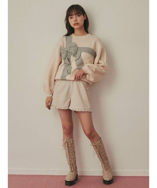 merry jenny(メリージェニー)の「プレゼントリボンニット(ニット/セーター・レディース・アイボリー/ボルドー・FREE)」の11枚目の写真