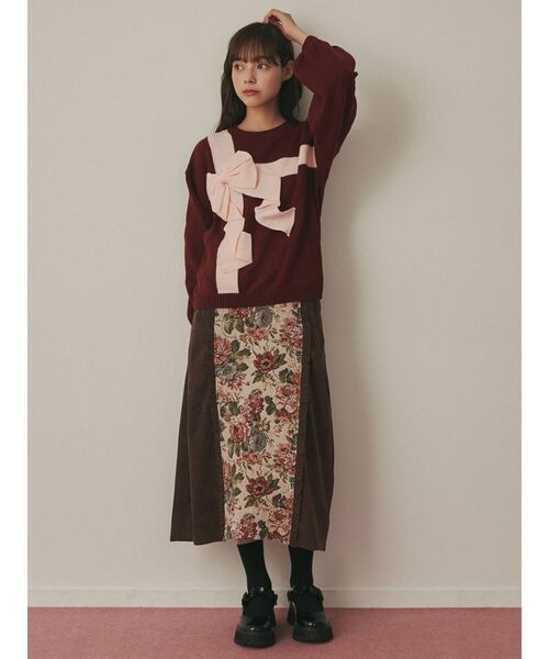 merry jenny(メリージェニー)の「プレゼントリボンニット(ニット/セーター・レディース・アイボリー/ボルドー・FREE)」の19枚目の写真