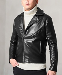 LUXSTYLE | PUダブルライダースジャケット(ライダースジャケット)