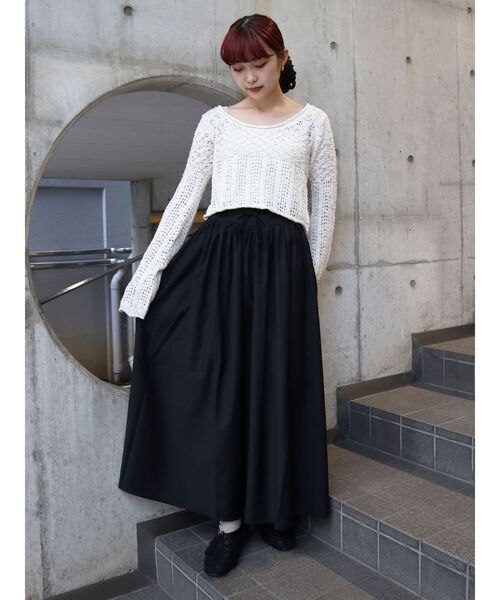 merry jenny（メリージェニー）の「crochetフレアスリーブニットtops（ニット/セーター・レディース・アイボリー/ブラック・FREE）」の7枚目の写真
