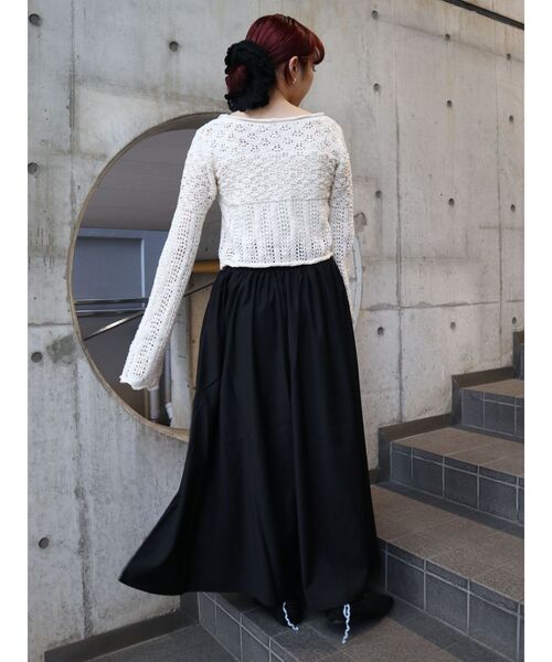 merry jenny（メリージェニー）の「crochetフレアスリーブニットtops（ニット/セーター・レディース・アイボリー/ブラック・FREE）」の9枚目の写真
