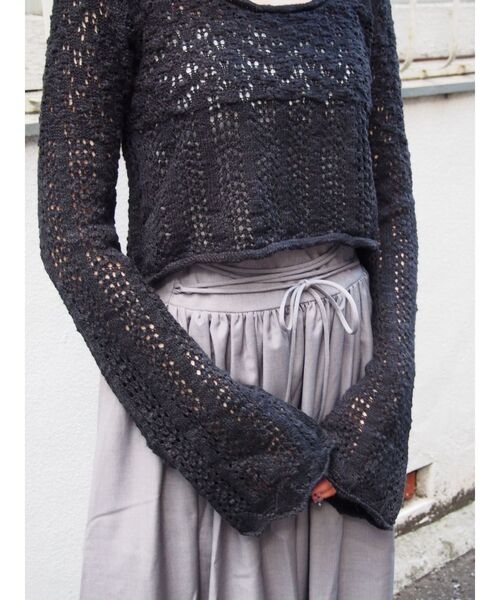 merry jenny（メリージェニー）の「crochetフレアスリーブニットtops（ニット/セーター・レディース・アイボリー/ブラック・FREE）」の10枚目の写真