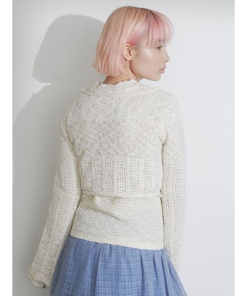 merry jenny（メリージェニー）の「crochetフレアスリーブニットtops（ニット/セーター・レディース・アイボリー/ブラック・FREE）」の18枚目の写真