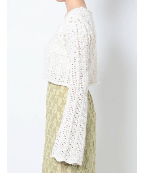 merry jenny（メリージェニー）の「crochetフレアスリーブニットtops（ニット/セーター・レディース・アイボリー/ブラック・FREE）」の20枚目の写真