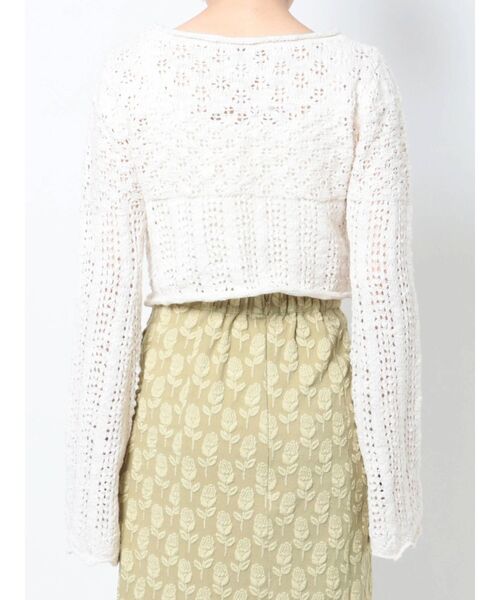 merry jenny（メリージェニー）の「crochetフレアスリーブニットtops（ニット/セーター・レディース・アイボリー/ブラック・FREE）」の21枚目の写真