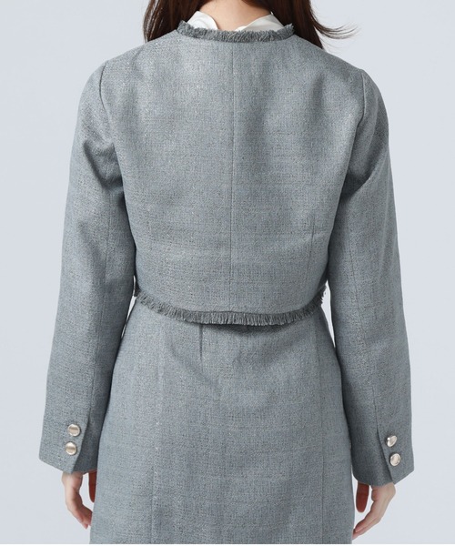 archives（アルシーヴ）の「ノーカラーツイードショートジャケット（ノーカラージャケット・レディース・アイボリー/グレー/モカ・MEDIUM）」の20枚目の写真