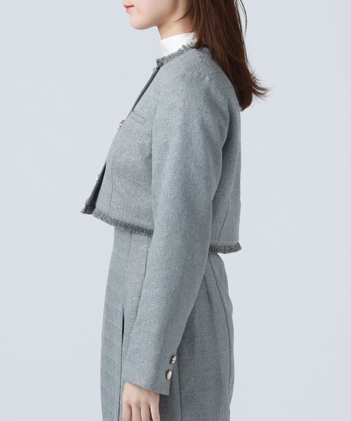 archives（アルシーヴ）の「ノーカラーツイードショートジャケット（ノーカラージャケット・レディース・アイボリー/グレー/モカ・MEDIUM）」の19枚目の写真