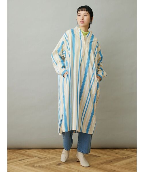 CRAFT STANDARD BOUTIQUE(クラフトスタンダードブティック)の「スキッパーワンピース(ワンピース・レディース・グレー系その他2/サックスブルー系3/ブルー系その他6/オフホワイト/イエロー系その他2・FREE)」の7枚目の写真