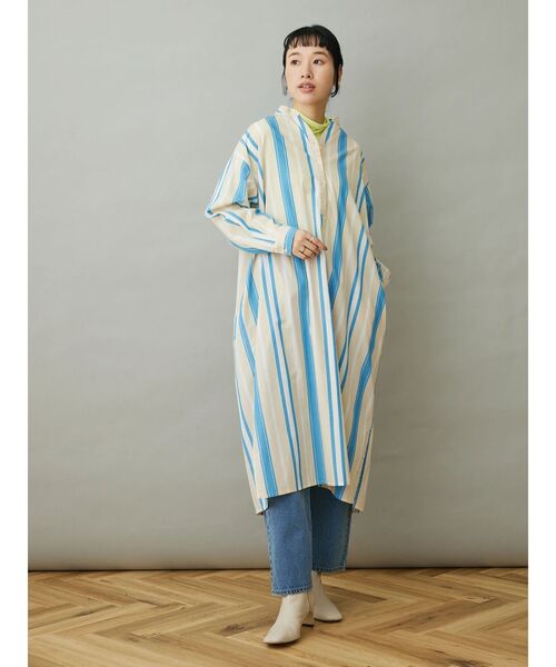 CRAFT STANDARD BOUTIQUE(クラフトスタンダードブティック)の「スキッパーワンピース(ワンピース・レディース・グレー系その他2/サックスブルー系3/ブルー系その他6/オフホワイト/イエロー系その他2・FREE)」の8枚目の写真