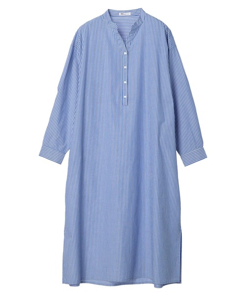 CRAFT STANDARD BOUTIQUE(クラフトスタンダードブティック)の「スキッパーワンピース(ワンピース・レディース・グレー系その他2/サックスブルー系3/ブルー系その他6/オフホワイト/イエロー系その他2・FREE)」の1枚目の写真