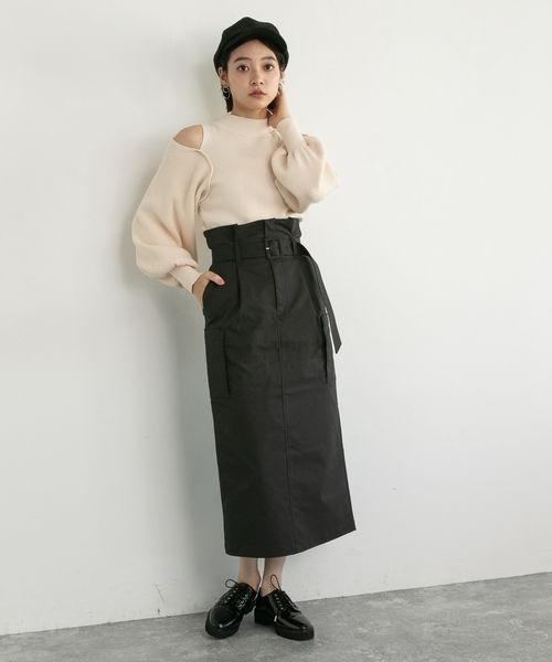 mysty woman（ミスティウーマン）の「カーゴポケットナロースカート