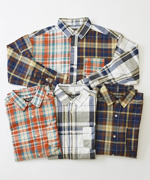 CUBE SUGAR(キューブシュガー)の「空紡糸先染めチェックレギュラーロングシャツ(シャツ/ブラウス・レディース・ホワイト/オレンジ/ネイビー/マルチ・M)」の19枚目の写真
