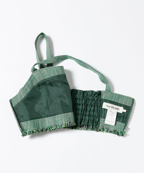 Ray BEAMS（レイビームス）の「Ray BEAMS / ツイード ビスチェ（キャミソール・レディース・レッド/グリーン・0/1）」の4枚目の写真