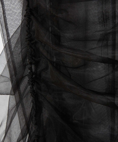 ADAM ET ROPE'（アダムエロペ）の「【サステナブル】ドロストリングチュールドレス（ワンピース・レディース・ブラック/ミント・FREE）」の20枚目の写真