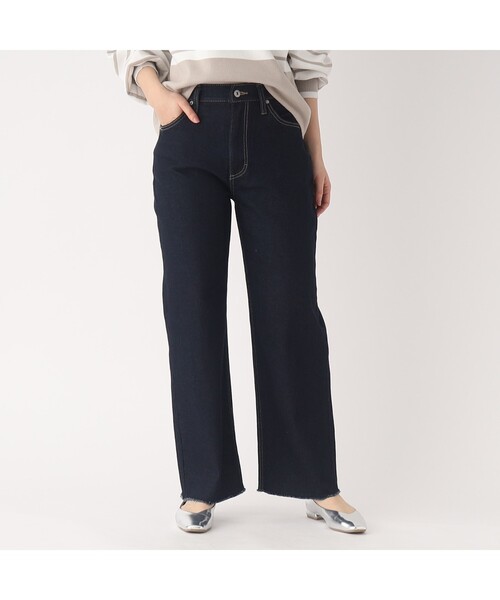 OPAQUE.CLIP（オペークドットクリップ）の「◆コットン混デニム ストレートカットオフパンツ（デニムパンツ・レディース・ブルー/チャコールグレー/ダークネイビー・38/36）」の17枚目の写真