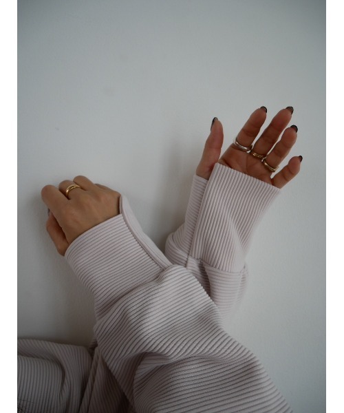 TRUNC（トランクエイティーエイト）の「Ripple Keyneck Pullover（その他トップス・レディース・ブラック/アイボリー・FREE）」の7枚目の写真