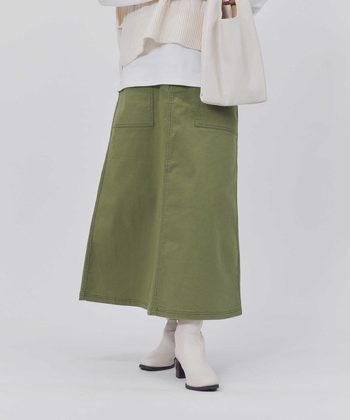 BACK NUMBER（バックナンバー）の「【BACK NUMBER】ベイカースカート（スカート・レディース・カーキブラウン/ベージュ・M/L）」の2枚目の写真