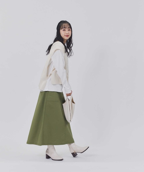 BACK NUMBER（バックナンバー）の「【BACK NUMBER】ベイカースカート（スカート・レディース・カーキブラウン/ベージュ・M/L）」の3枚目の写真