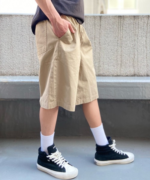 ELEMENT（エレメント）の「ELEMENT/エレメント ペインターハーフパンツ オーバーサイズ/ワイドショーツ 無地  SHOD SHORTS W_9  BD021-614（その他パンツ・メンズ・ネイビー/ベージュ/ブラック×ブラック・M/L/XL）」の15枚目の写真