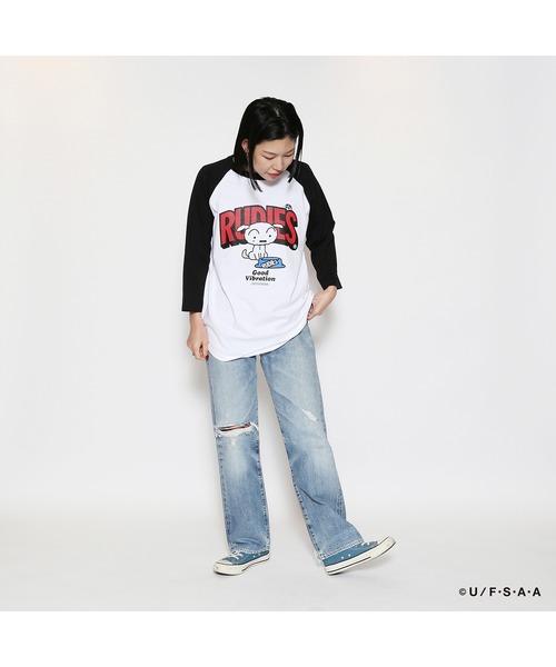 RUDIE'SxCRAYON SHINCHAN TREAT RAGLAN TEE / ルーディーズ クレヨンしんちゃん トリート ラグラン Tシャツ（Tシャツ/カットソー）｜RUDIE'S（ルーディーズ）