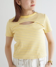 w closet | 【前後2WAY】カットアウトリブプルオーバー(Tシャツ/カットソー)
