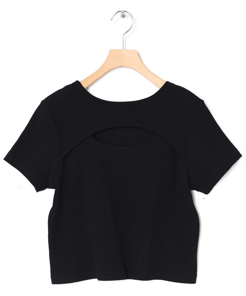 w closet(ダブルクローゼット)の「【前後2WAY】カットアウトリブプルオーバー(Tシャツ/カットソー・レディース・ブラック/オフホワイト/ホワイト×ブラック/イエロー系その他・FREE)」の9枚目の写真