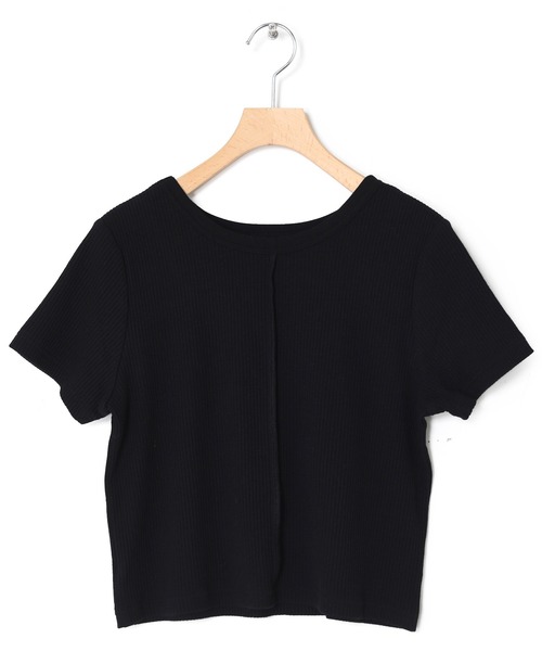 w closet(ダブルクローゼット)の「【前後2WAY】カットアウトリブプルオーバー(Tシャツ/カットソー・レディース・ブラック/オフホワイト/ホワイト×ブラック/イエロー系その他・FREE)」の7枚目の写真