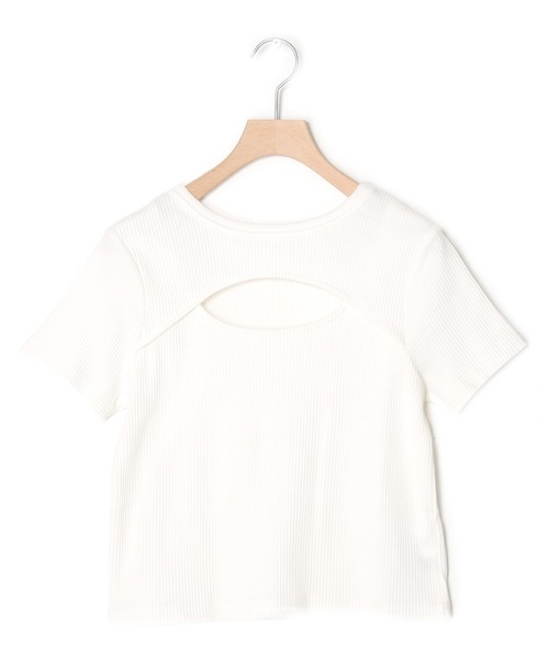 w closet(ダブルクローゼット)の「【前後2WAY】カットアウトリブプルオーバー(Tシャツ/カットソー・レディース・ブラック/オフホワイト/ホワイト×ブラック/イエロー系その他・FREE)」の19枚目の写真