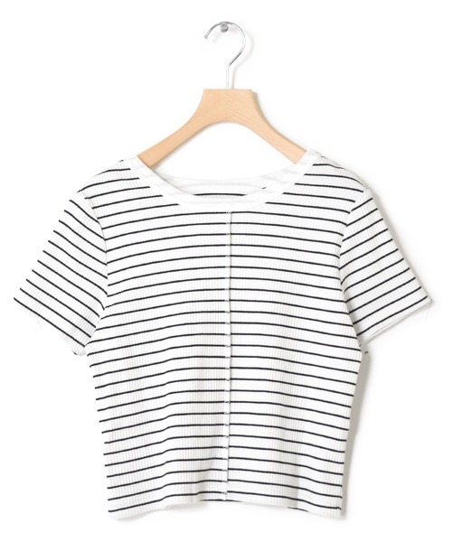 w closet(ダブルクローゼット)の「【前後2WAY】カットアウトリブプルオーバー(Tシャツ/カットソー・レディース・ブラック/オフホワイト/ホワイト×ブラック/イエロー系その他・FREE)」の18枚目の写真