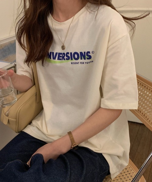 ARCADE(アーケード)の「ビッグシルエット ロゴ Tシャツ 半袖 レトロスタイル -ARCADE Limited Line-(Tシャツ/カットソー・レディース・チャコール/ホワイト/ピンク/チャコールグレー/アイボリー・FREE)」の21枚目の写真