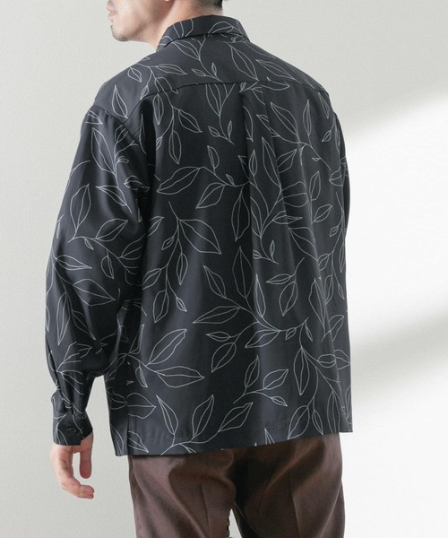ITEMS URBANRESEARCH(アイテムズ アーバンリサーチ)の「リーフプリント ロングスリーブシャツ(シャツ/ブラウス・メンズ・グリーン/ベージュ/ネイビー・MEDIUM/LARGE)」の9枚目の写真
