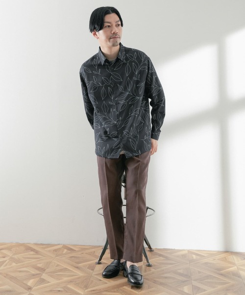 ITEMS URBANRESEARCH(アイテムズ アーバンリサーチ)の「リーフプリント ロングスリーブシャツ(シャツ/ブラウス・メンズ・グリーン/ベージュ/ネイビー・MEDIUM/LARGE)」の10枚目の写真