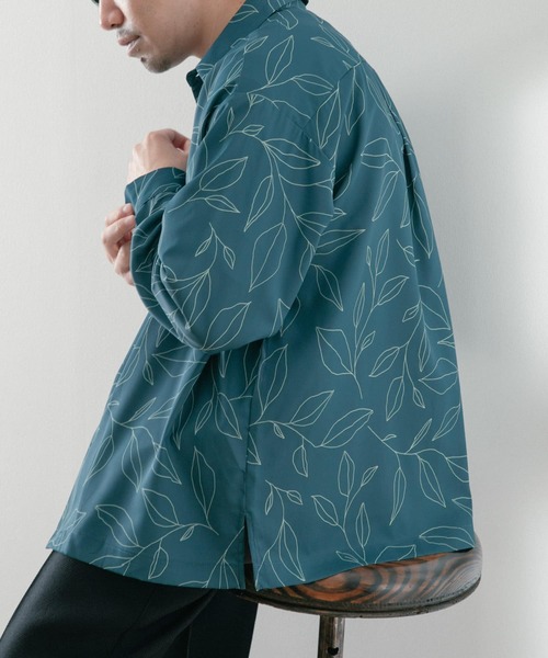 ITEMS URBANRESEARCH(アイテムズ アーバンリサーチ)の「リーフプリント ロングスリーブシャツ(シャツ/ブラウス・メンズ・グリーン/ベージュ/ネイビー・MEDIUM/LARGE)」の15枚目の写真