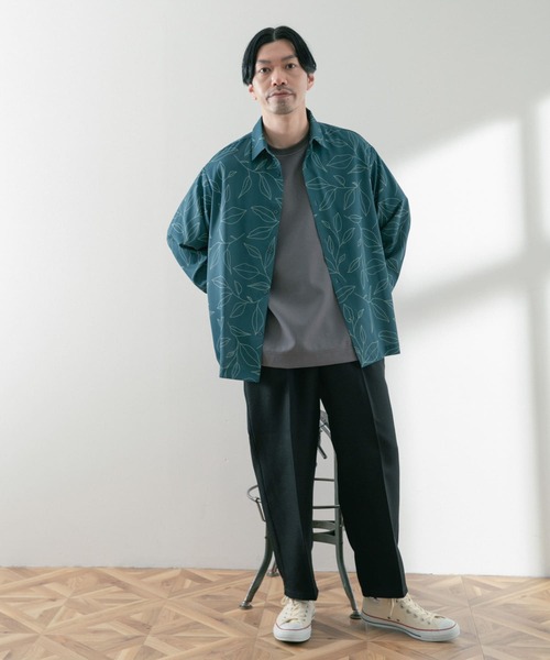 ITEMS URBANRESEARCH(アイテムズ アーバンリサーチ)の「リーフプリント ロングスリーブシャツ(シャツ/ブラウス・メンズ・グリーン/ベージュ/ネイビー・MEDIUM/LARGE)」の16枚目の写真
