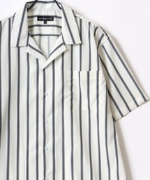 Oversize Drape Open Collar Shirt/オーバーサイズ ドレープ オープンカラー 半袖シャツ/アロハシャツ/無地/総柄/ストライプ/クレイジーパターン/クレリック