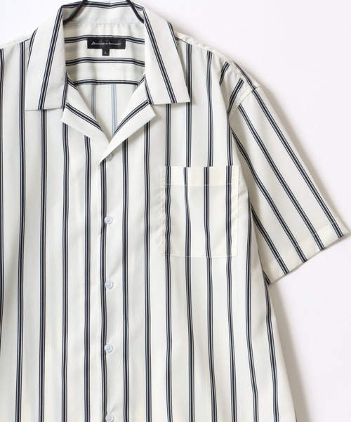 Lazar(ラザル)の「Oversize Drape Open Collar Shirt/オーバーサイズ ドレープ オープンカラー 半袖シャツ/アロハシャツ/無地/総柄/ストライプ/クレイジーパターン/クレリック(シャツ/ブラウス・メンズ・モカ/ブルー系その他/チャコール/ライトグレー/ホワイト/ベージュ系その他/ブラック系その他4/ライトグリーン/ホワイト系その他/ブラック系その他2/ブルー系その他2/ブルー系その他3/グレー系その他/ブラウン系その他/ブルーグレー/ライトブルー/ブラック/ブラウン系その他2/ターコイズブルー/ブラック系その他/ブラック系その他3/ブラック系その他5/ダークグリーン・M/L/LL)」の3枚目の写真