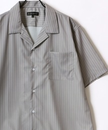 Oversize Drape Open Collar Shirt/オーバーサイズ ドレープ オープンカラー 半袖シャツ/アロハシャツ/無地/総柄/ストライプ/クレイジーパターン/クレリック